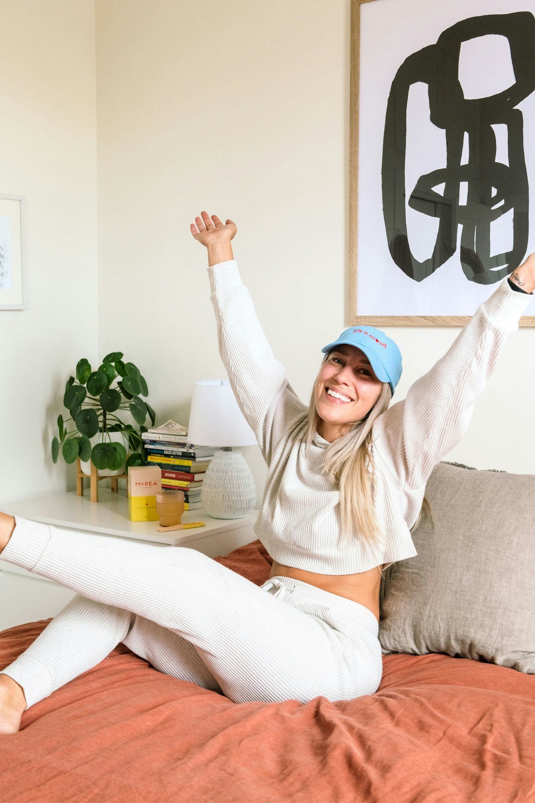 Woman relaxing at home after a massage session